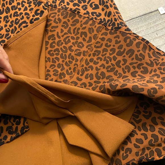 Beautiful Good American cheetah print satin feel puff sleeve midi maxi dress XL - Picture 12 of 12